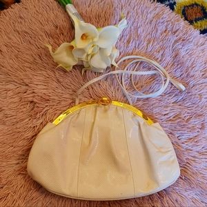 Vintage Susan Gail Cream Snakeskin Crossbody Bag